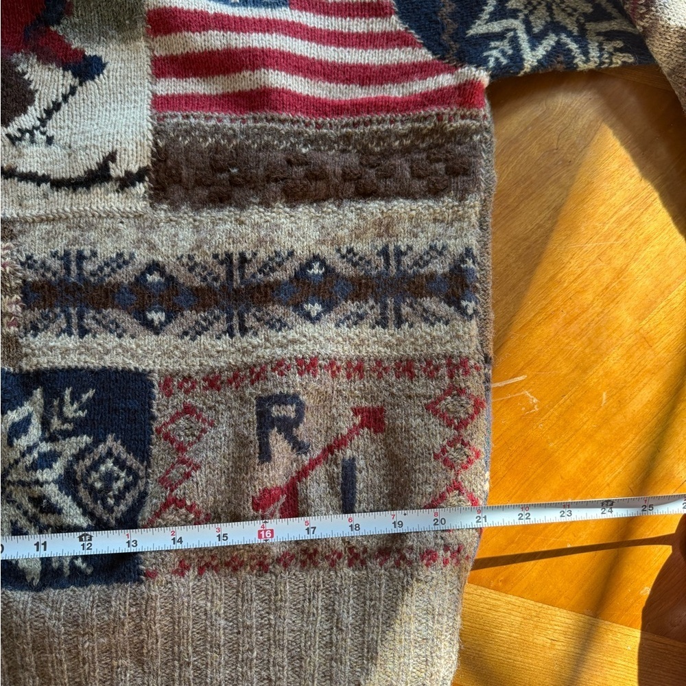 Vintage Ralph Lauren 90s Patchwork Ski Crewneck Sweater - Picture 11 of 13